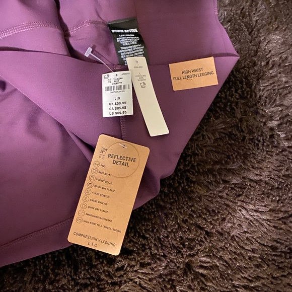 New PINK active full length large reflective detail PINK on back of bottom legs - Picture 2 of 6